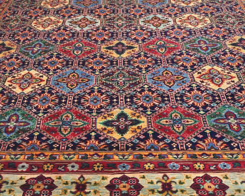 7x10 Yousafi Multicolor Afghan Hand Knotted Wool Area Rug
